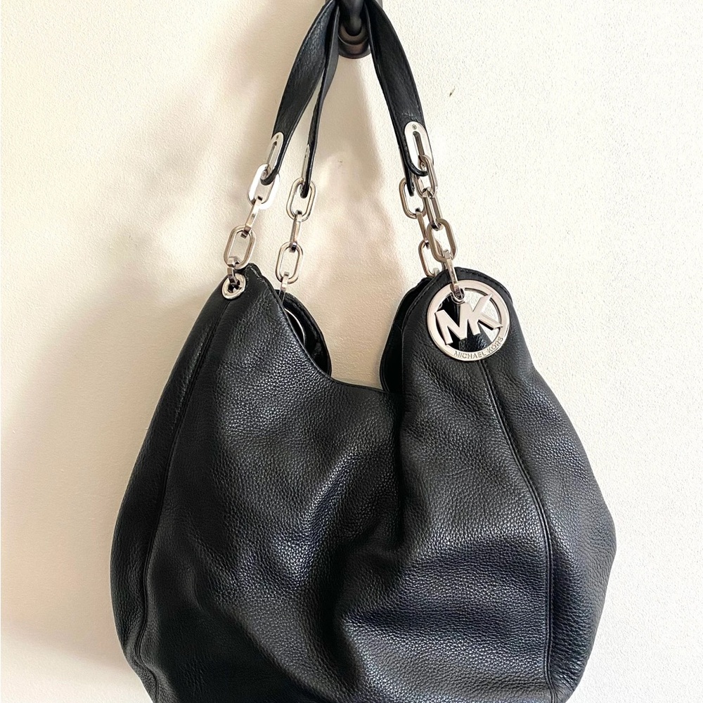 Michael Kors Black Leather Shoulder Bag